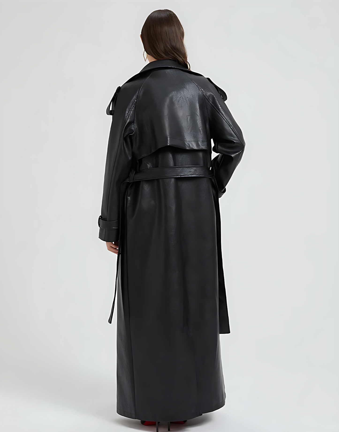 Extra-Long Leather Trench Coat