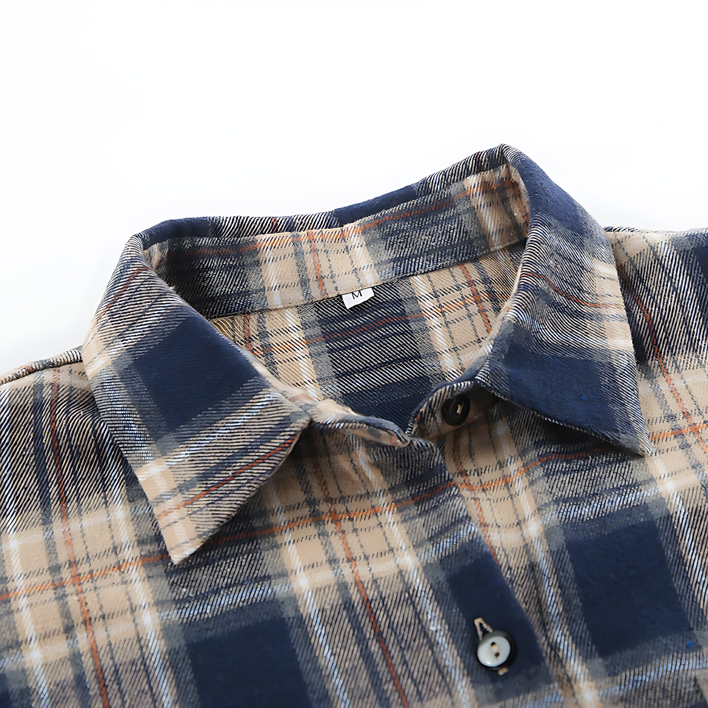 Oversized Gingham Plaid Shirt with Turn-Down Collar