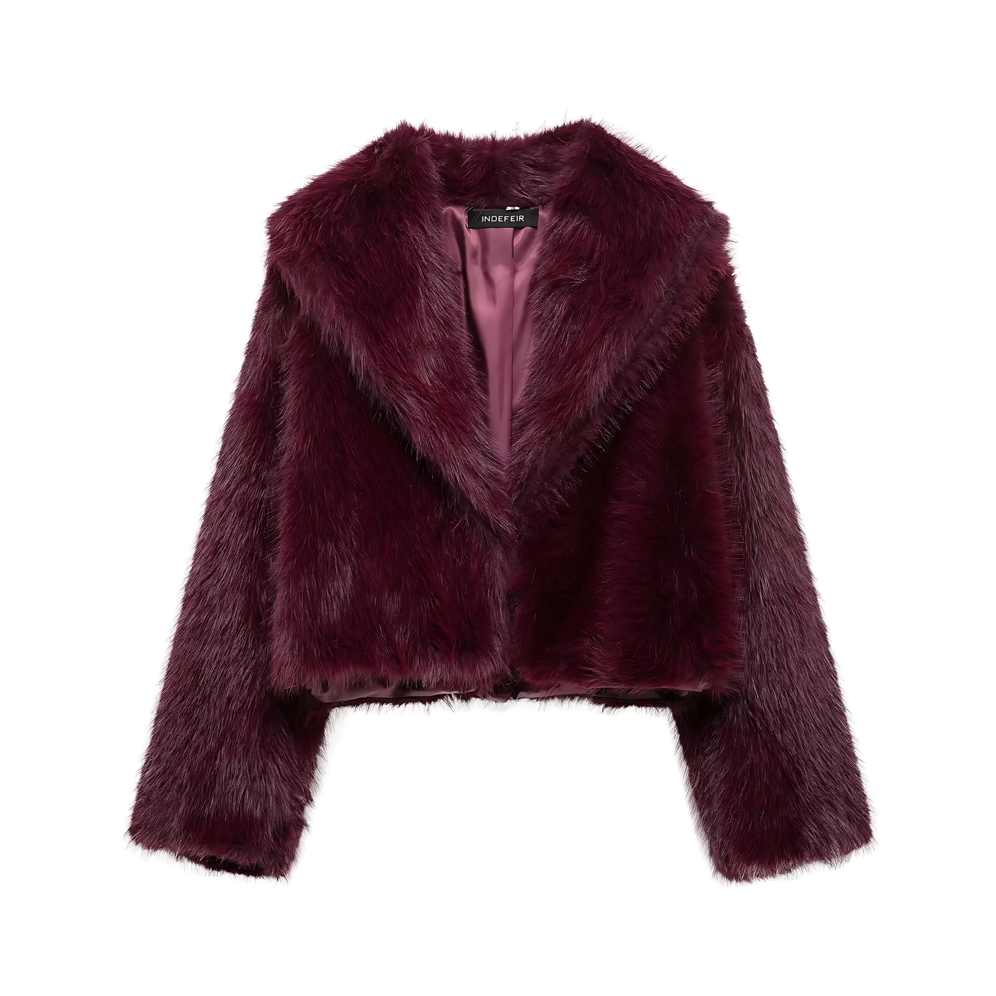 Plush Faux Fur Bomber Jacket – Cropped Winter Coat