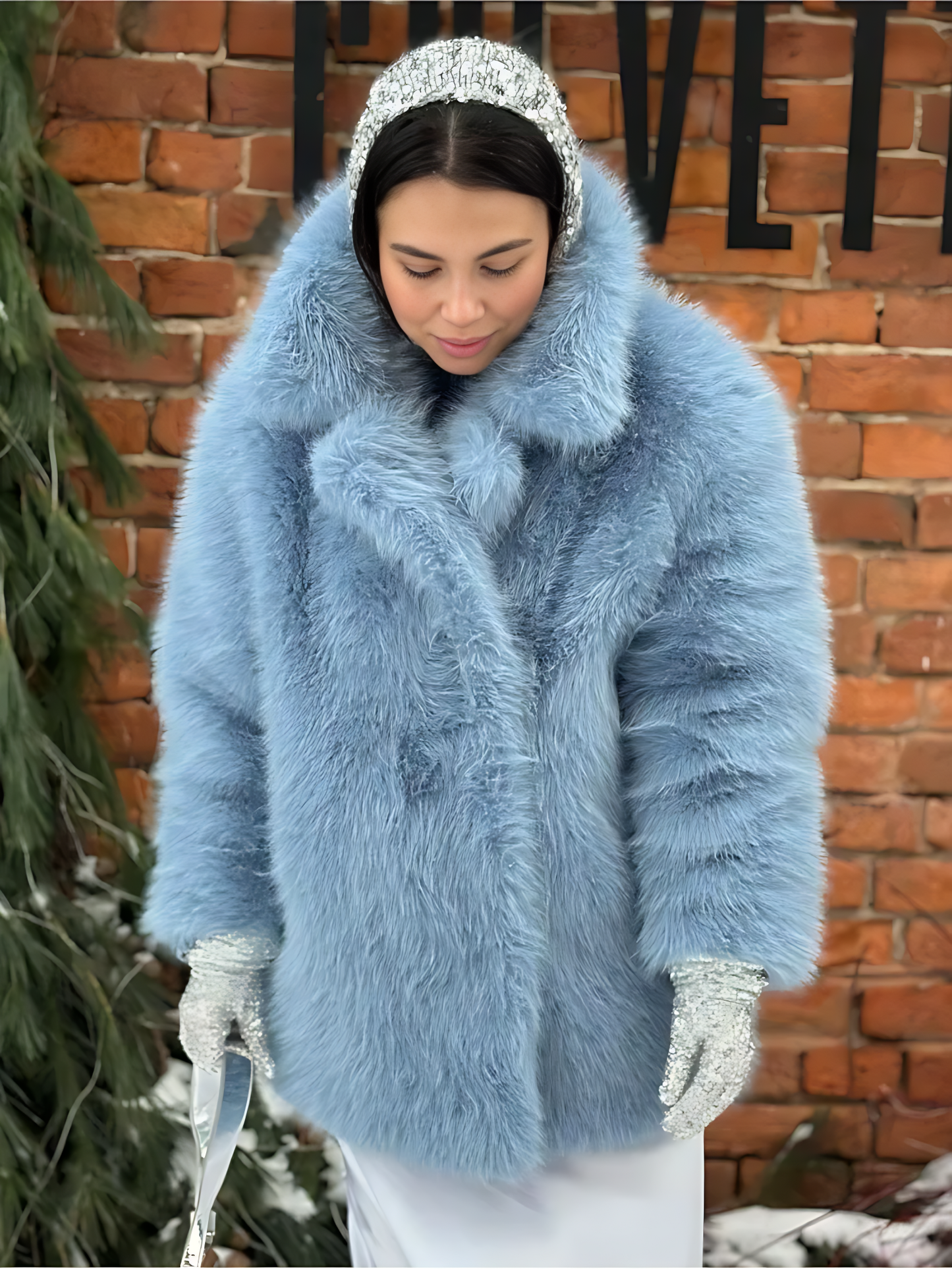 Mid-Length Faux Fur Coat