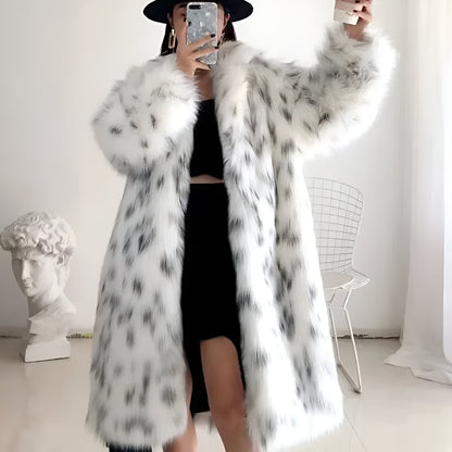 Long Sleeve Faux Fur Trench Coat